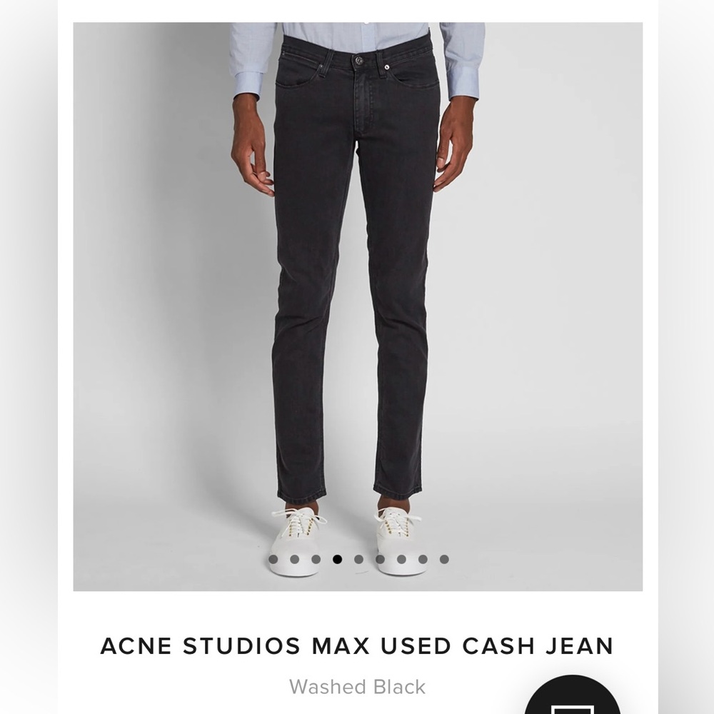 EUC Acne Studios Max Used Cash slim fit jeans in washed black